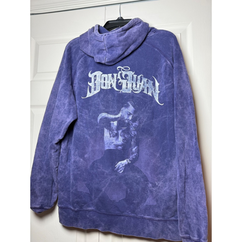 Maluma Don Juan World Tour 2023 Hoodie Purple Mineral Wash Lane Seven Large